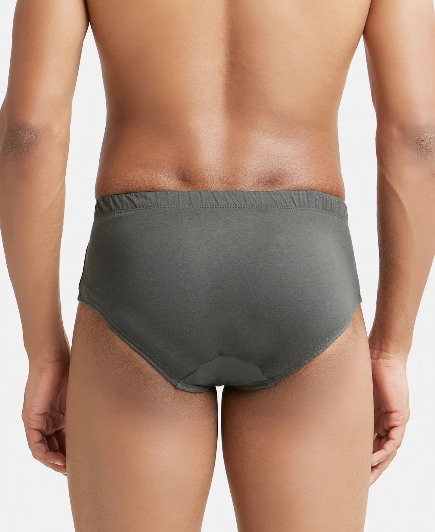 Super Combed Cotton Solid Brief with Ultrasoft Concealed Waistband - Deep Olive-4