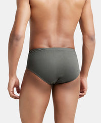 Super Combed Cotton Solid Brief with Ultrasoft Concealed Waistband - Deep Olive-4