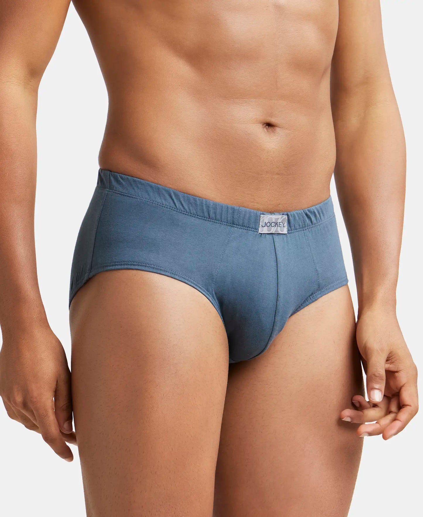 Super Combed Cotton Solid Brief with Ultrasoft Concealed Waistband - Deep Slate-2