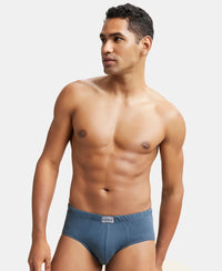 Super Combed Cotton Solid Brief with Ultrasoft Concealed Waistband - Deep Slate-5