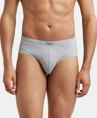 Super Combed Cotton Solid Brief with Ultrasoft Concealed Waistband - Grey Melange, Grey Melange-2