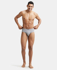 Super Combed Cotton Solid Brief with Ultrasoft Concealed Waistband - Grey Melange, Grey Melange-5