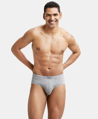 Super Combed Cotton Solid Brief with Ultrasoft Concealed Waistband - Grey Melange, Grey Melange-7