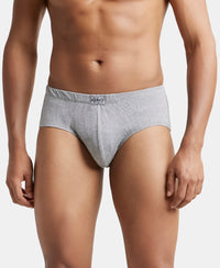 Super Combed Cotton Solid Brief with Ultrasoft Concealed Waistband - Grey Melange-2