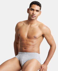 Super Combed Cotton Solid Brief with Ultrasoft Concealed Waistband - Grey Melange-6