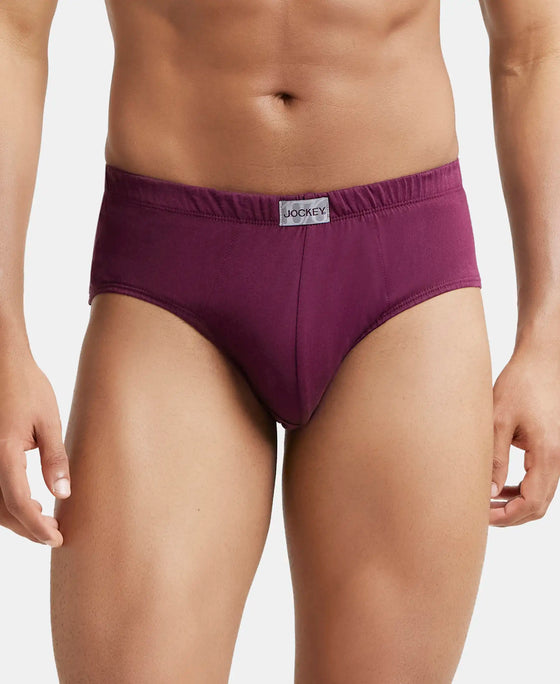 Super Combed Cotton Solid Brief with Ultrasoft Concealed Waistband - Wine Tasting-2