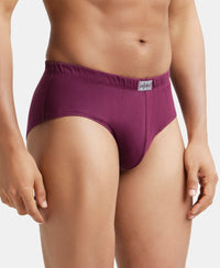 Super Combed Cotton Solid Brief with Ultrasoft Concealed Waistband - Wine Tasting-3