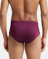 Super Combed Cotton Solid Brief with Ultrasoft Concealed Waistband - Wine Tasting-4