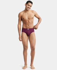 Super Combed Cotton Solid Brief with Ultrasoft Concealed Waistband - Wine Tasting-5