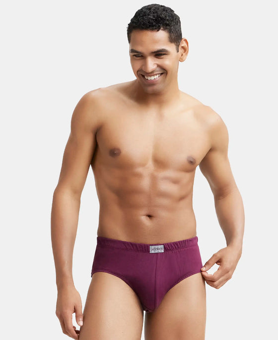 Super Combed Cotton Solid Brief with Ultrasoft Concealed Waistband - Wine Tasting-6