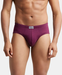 Super Combed Cotton Solid Brief with Ultrasoft Concealed Waistband - Wine Tasting-2