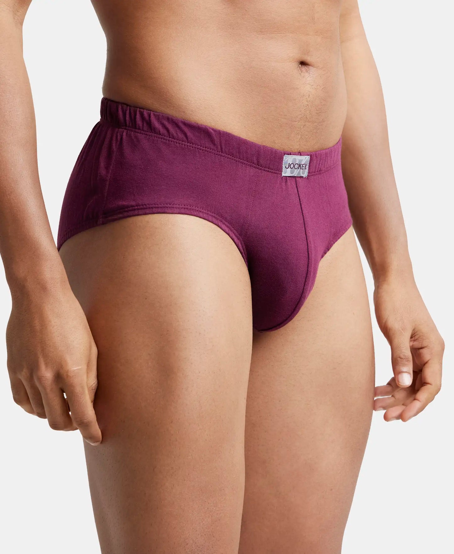 Super Combed Cotton Solid Brief with Ultrasoft Concealed Waistband - Wine Tasting-3