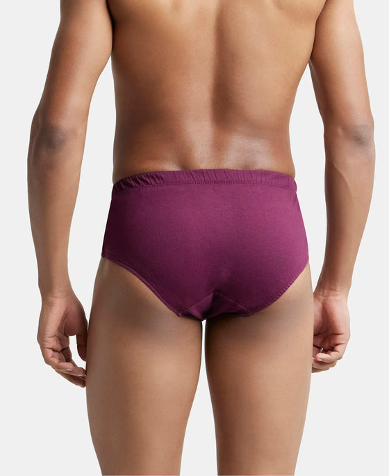 Super Combed Cotton Solid Brief with Ultrasoft Concealed Waistband - Wine Tasting-4