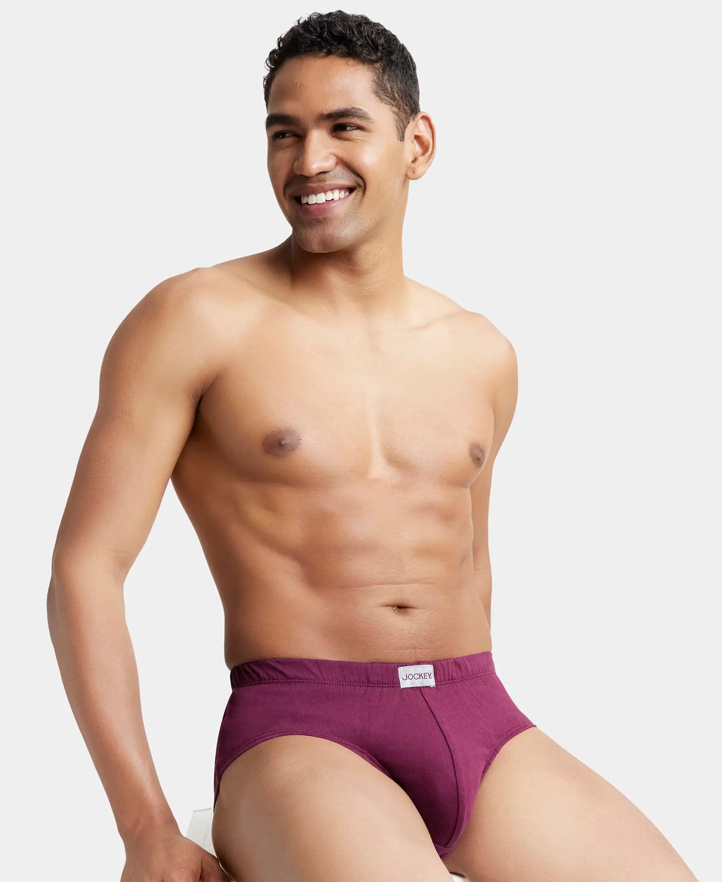 Super Combed Cotton Solid Brief with Ultrasoft Concealed Waistband - Wine Tasting-6
