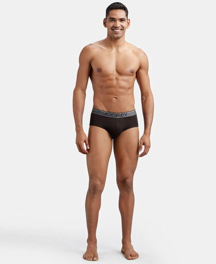 Super Combed Cotton Solid Brief with Ultrasoft Waistband - Brown-4