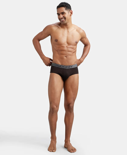 Super Combed Cotton Solid Brief with Ultrasoft Waistband - Brown-6