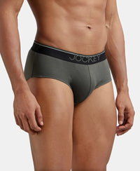 Super Combed Cotton Solid Brief with Ultrasoft Waistband - Deep Olive-3