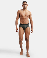 Super Combed Cotton Solid Brief with Ultrasoft Waistband - Deep Olive-5