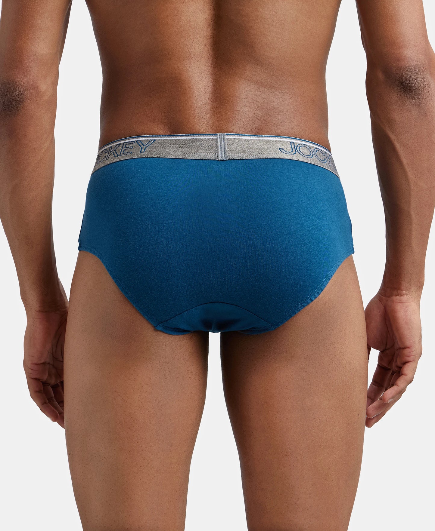 Super Combed Cotton Solid Brief with Ultrasoft Waistband - Seaport Teal-3