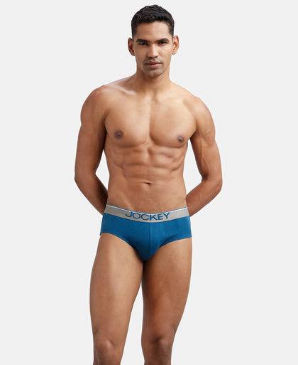 Super Combed Cotton Solid Brief with Ultrasoft Waistband - Seaport Teal-5