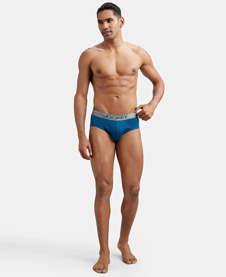 Super Combed Cotton Solid Brief with Ultrasoft Waistband - Seaport Teal-6