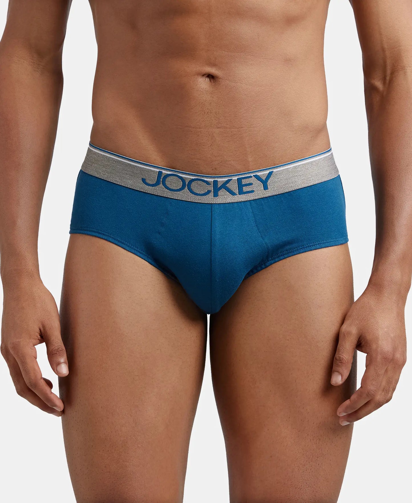 Super Combed Cotton Solid Brief with Ultrasoft Waistband - Seaport Teal-2