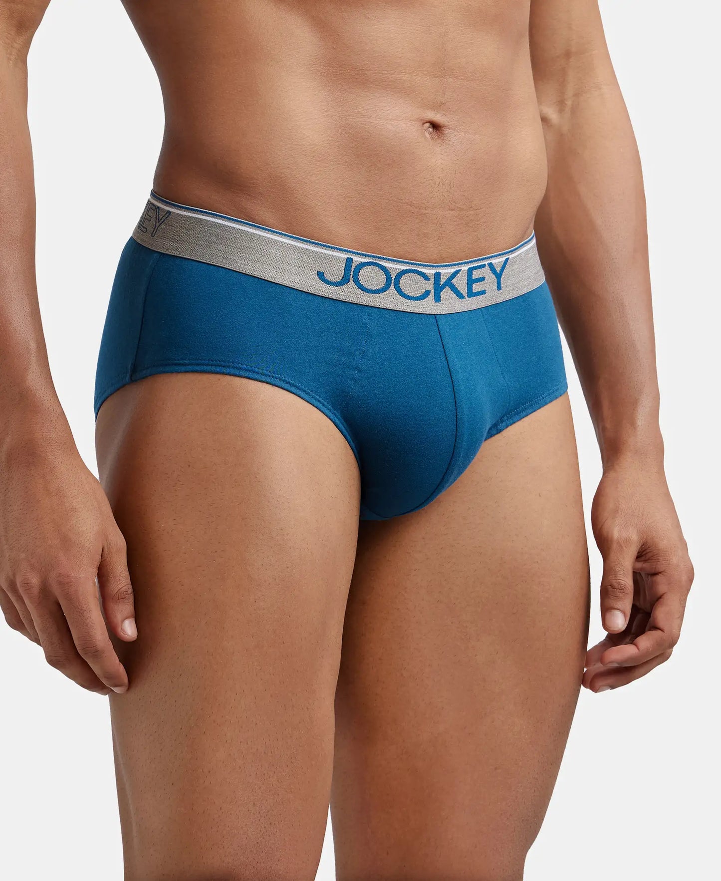 Super Combed Cotton Solid Brief with Ultrasoft Waistband - Seaport Teal-3