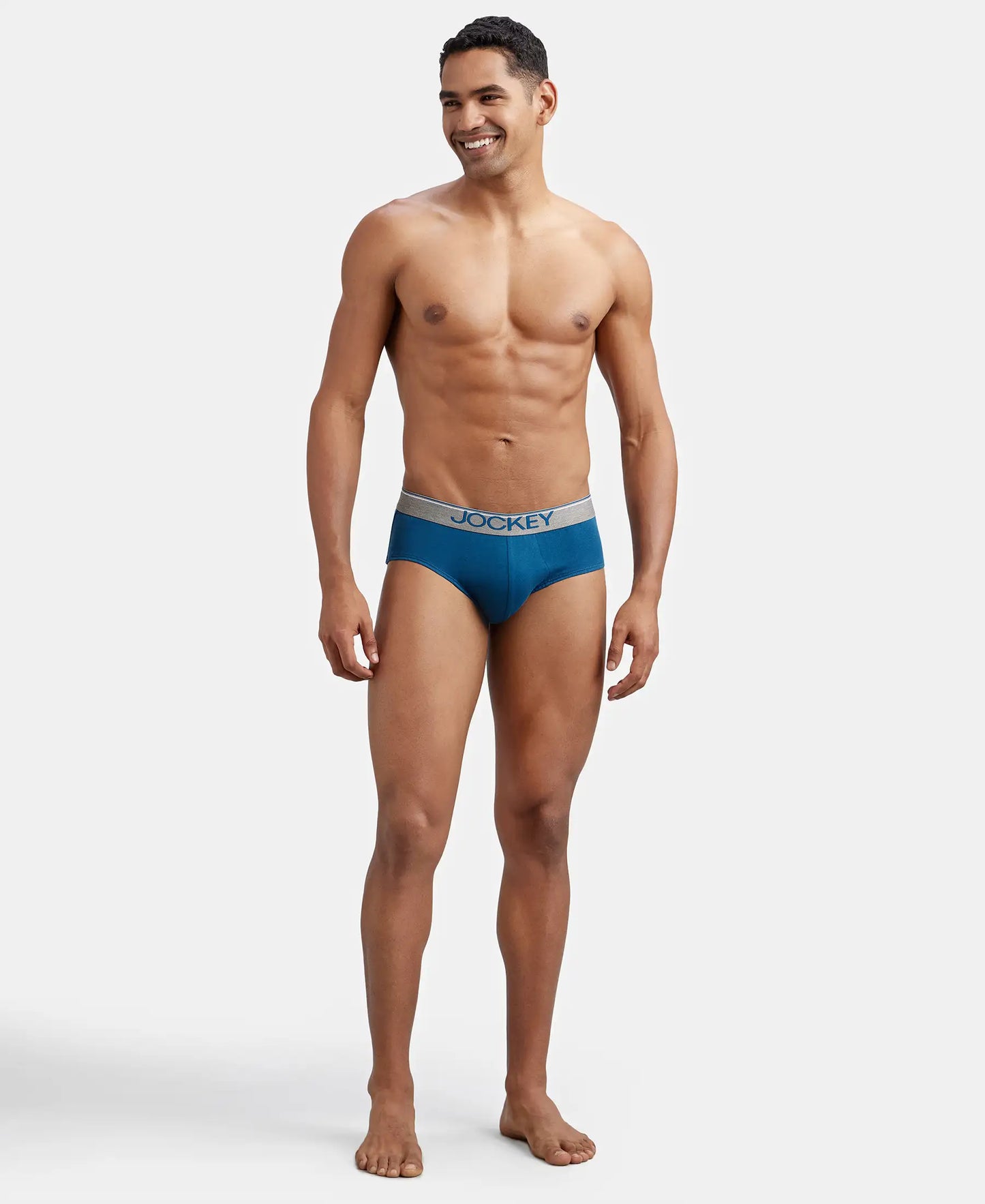 Super Combed Cotton Solid Brief with Ultrasoft Waistband - Seaport Teal-5