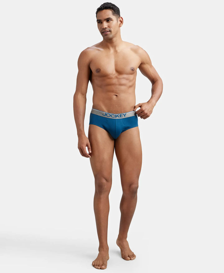 Super Combed Cotton Solid Brief with Ultrasoft Waistband - Seaport Teal-7