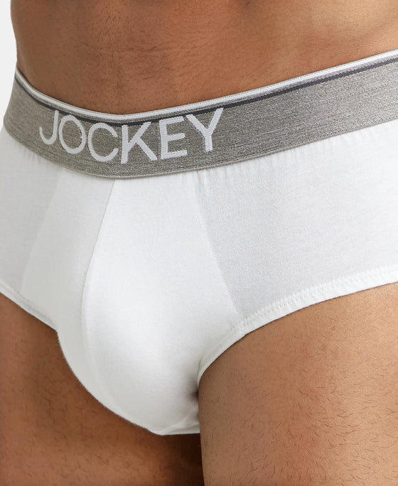Super Combed Cotton Solid Brief with Ultrasoft Waistband - White (Pack of 2)