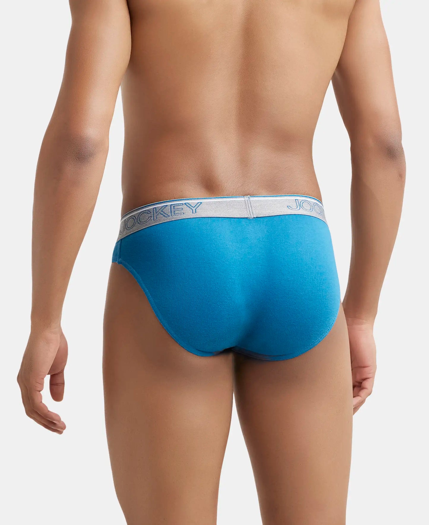 Super Combed Cotton Rib Solid Brief with Ultrasoft Waistband - Blue Saphire-3