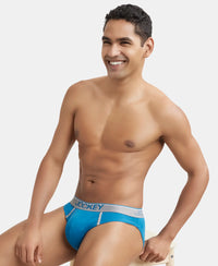 Super Combed Cotton Rib Solid Brief with Ultrasoft Waistband - Blue Saphire-5