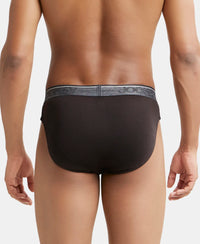 Super Combed Cotton Rib Solid Brief with Ultrasoft Waistband - Brown-3