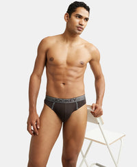 Super Combed Cotton Rib Solid Brief with Ultrasoft Waistband - Brown-7