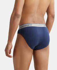Super Combed Cotton Rib Solid Brief with Ultrasoft Waistband - Deep Navy-3
