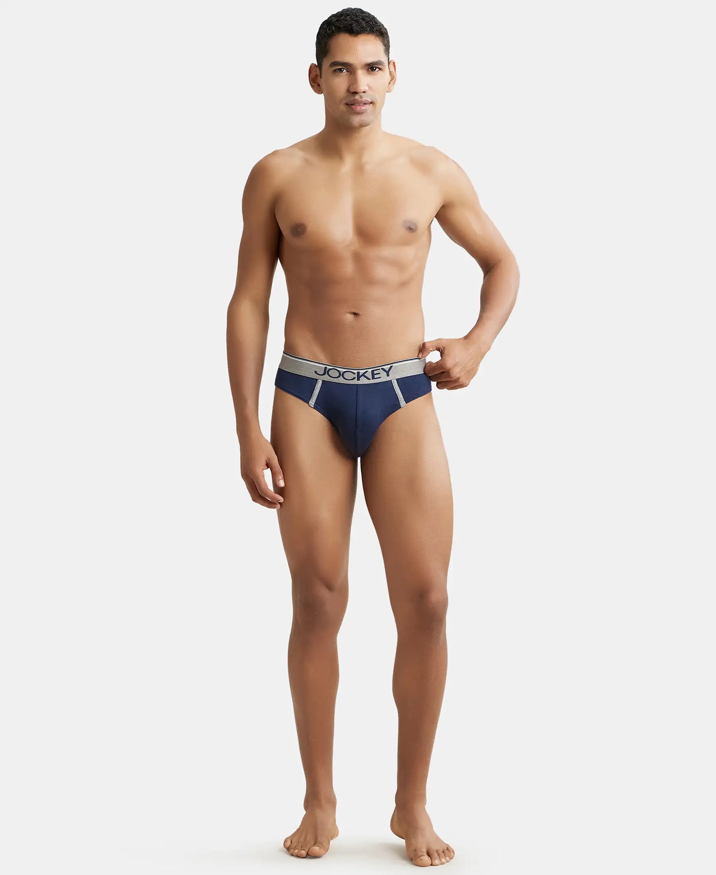 Super Combed Cotton Rib Solid Brief with Ultrasoft Waistband - Deep Navy-4