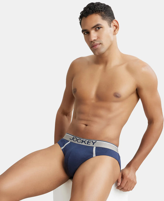 Super Combed Cotton Rib Solid Brief with Ultrasoft Waistband - Deep Navy-6