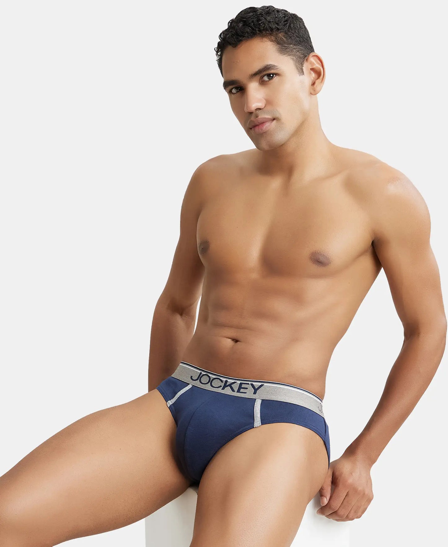 Super Combed Cotton Rib Solid Brief with Ultrasoft Waistband - Deep Navy-7