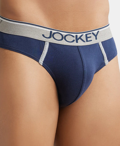 Super Combed Cotton Rib Solid Brief with Ultrasoft Waistband - Deep Navy (Pack of 2)