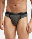 Super Combed Cotton Rib Solid Brief with Ultrasoft Waistband - Deep Olive-1