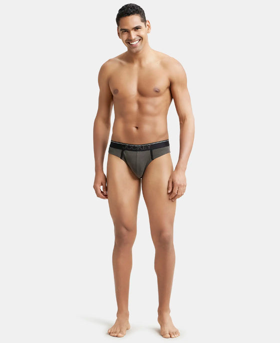Super Combed Cotton Rib Solid Brief with Ultrasoft Waistband - Deep Olive-4