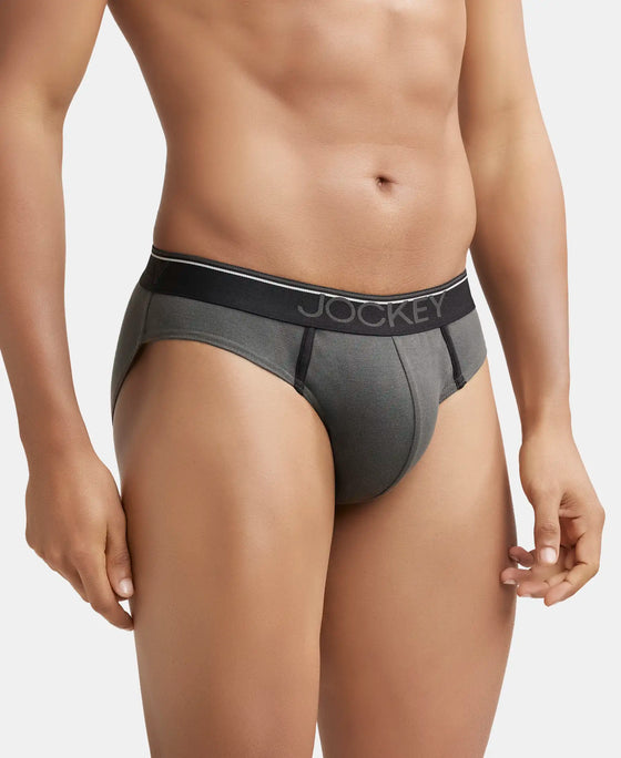 Super Combed Cotton Rib Solid Brief with Ultrasoft Waistband - Deep Olive-3