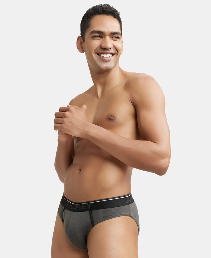 Super Combed Cotton Rib Solid Brief with Ultrasoft Waistband - Deep Olive-6
