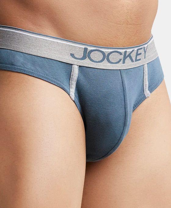 Super Combed Cotton Rib Solid Brief with Ultrasoft Waistband - Deep Slate-6