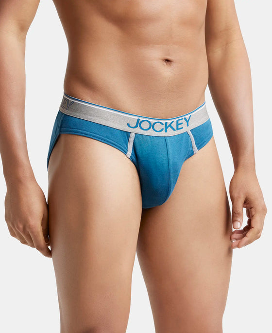 Super Combed Cotton Rib Solid Brief with Ultrasoft Waistband - Seaport Teal-2