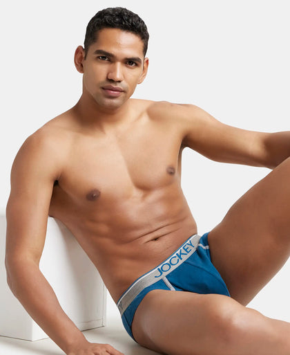 Super Combed Cotton Rib Solid Brief with Ultrasoft Waistband - Seaport Teal-5