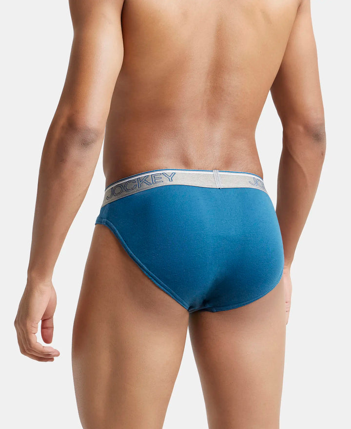 Super Combed Cotton Rib Solid Brief with Ultrasoft Waistband - Seaport Teal-4