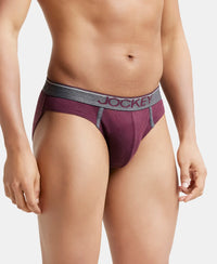 Super Combed Cotton Rib Solid Brief with Ultrasoft Waistband - Wine Tasting-2