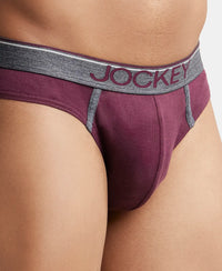 Super Combed Cotton Rib Solid Brief with Ultrasoft Waistband - Wine Tasting (Pack of 2)