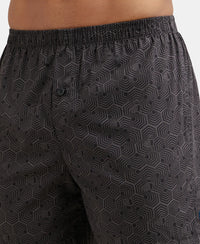 Super Combed Mercerized Cotton Woven Checkered Inner Boxers with Ultrasoft and Durable Inner Waistband - Black & Navy 1-14